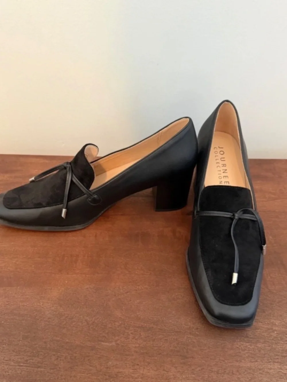 Black Heeled Loafers, size 9, Journee Collection